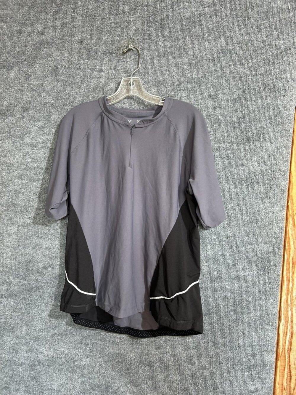 Xersion Cycling Jersey Mens 2XL Gray 1/4 Zip Short Sleeve Quick-Dri Bike Top